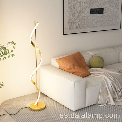 Lámpara de pie LED en espiral moderna